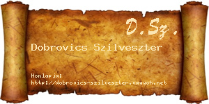 Dobrovics Szilveszter névjegykártya