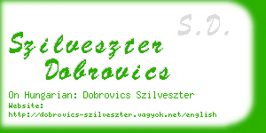 szilveszter dobrovics business card